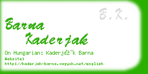 barna kaderjak business card